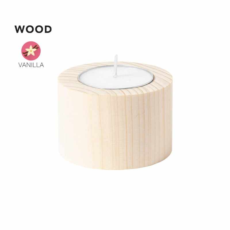 Porta candele in legno con candela - cod. MK1498