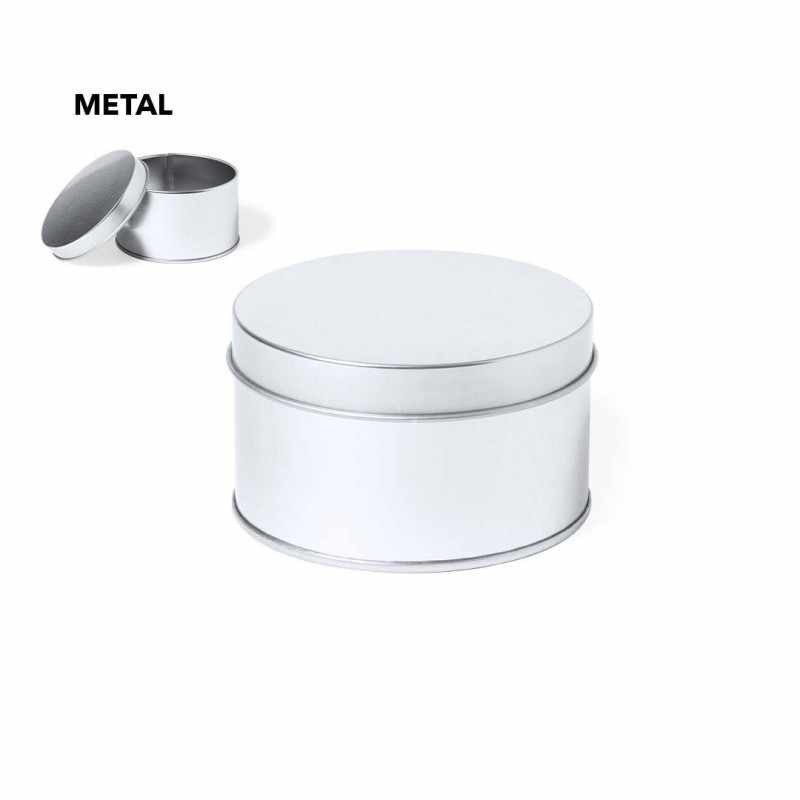 Scatola Regalo rotonda in metallo da stampare con logo - cod. MK1557