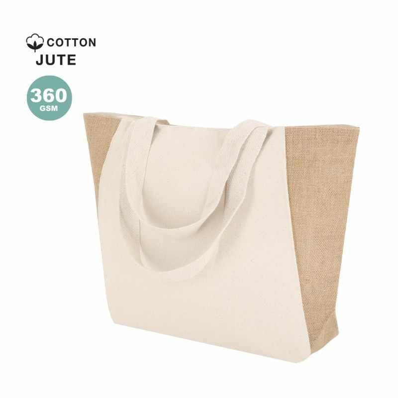 Borsa in Juta con stampa logo f.to 50x35x14 cm. - cod. MK21494