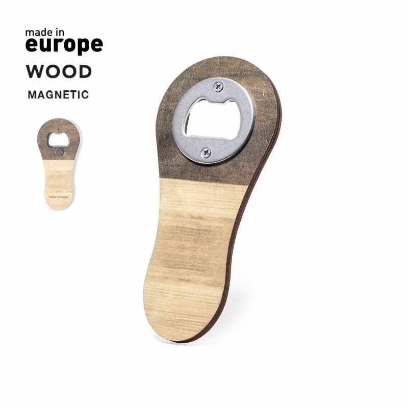Apribottiglie magnetico in legno con stampa - cod. MK2679