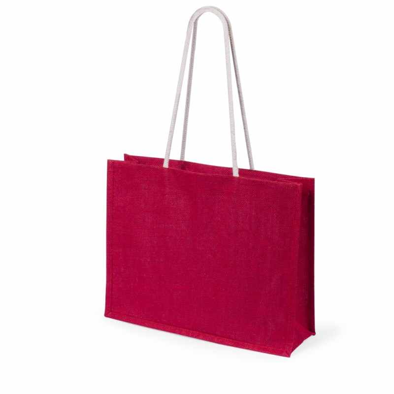 Borsa in Juta Laminata con stampa logo f.to 44.5x35x14 cm. - cod. MK4883