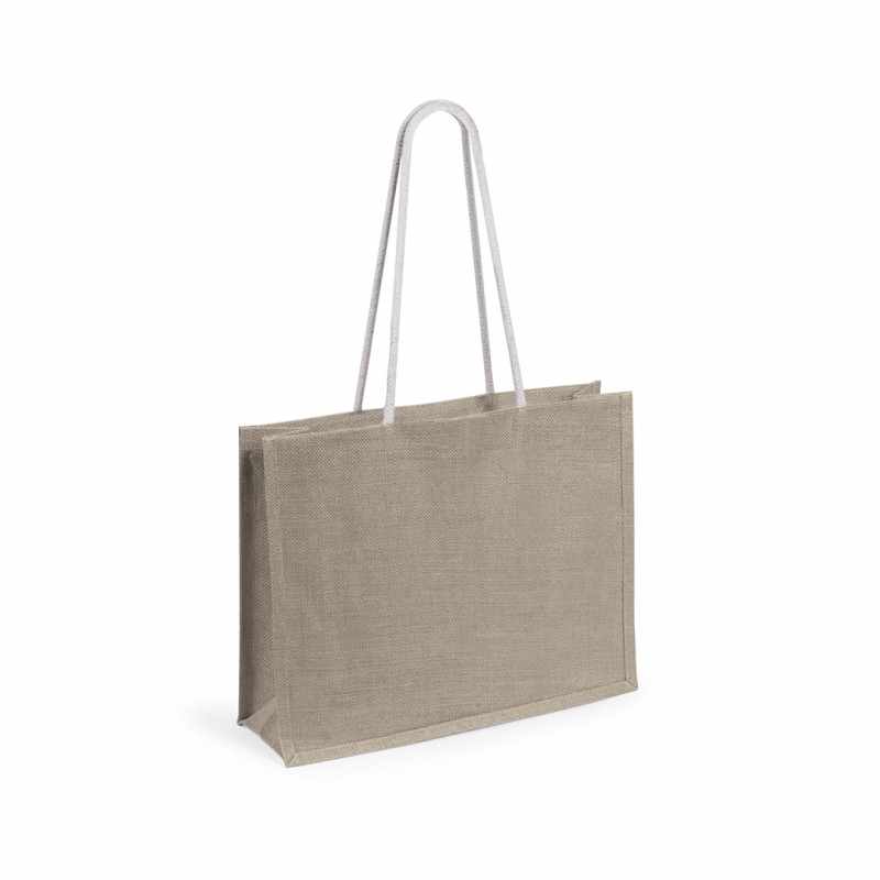 Borsa in Juta Laminata con stampa logo f.to 44.5x35x14 cm. - cod. MK4883