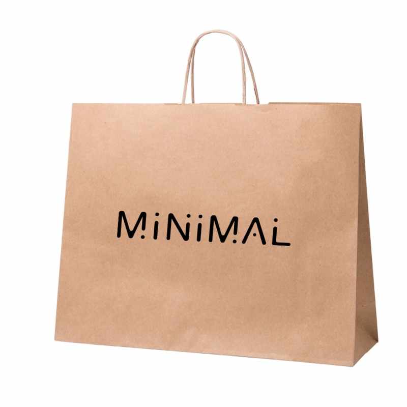 Borse in carta riciclata con manici corti f.to 41x32x15 cm. - cod. MK5486