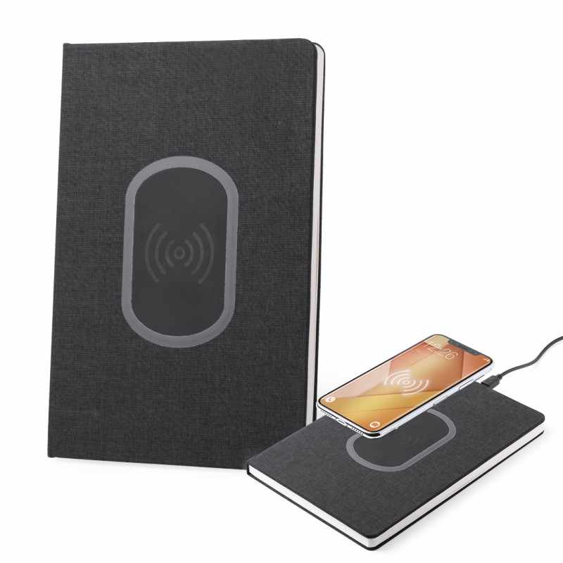 Block Notes con caricatore wireless integrato e 80 fogli a riga - cod. MK6185