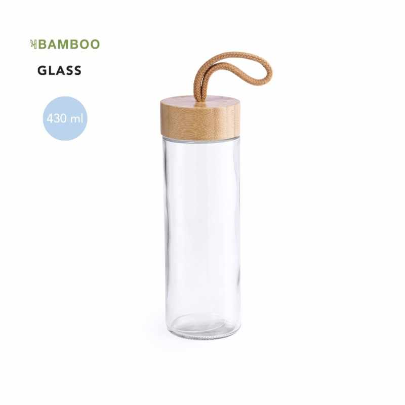 Borraccia in Vetro da 430 ml da stampare con scritte - cod. MK6198