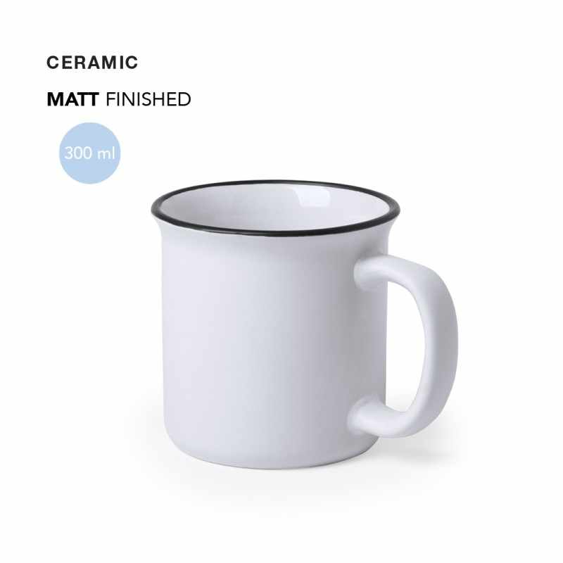 Tazza da 300 ml con design vintage in ceramica - cod. MK6312