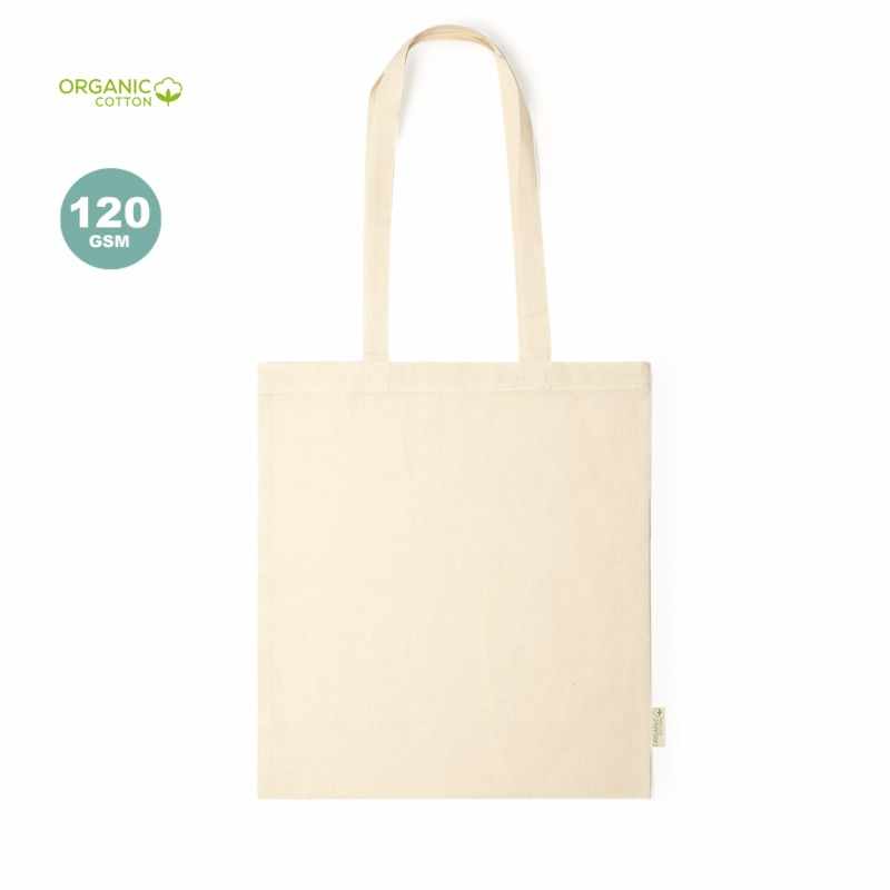 Borsa in cotone con logo e scritte f.to 38x42 cm. - cod. MK6389