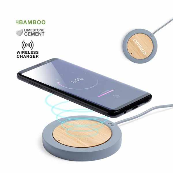 Caricabatterie wireless con stampa logo - cod. MK6701