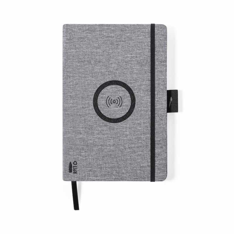 Block Notes con caricatore wireless 10W e 80 fogli a righe - cod. MK1135