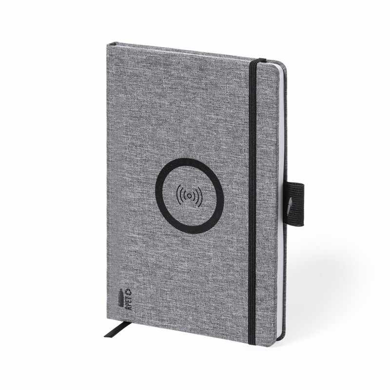 Block Notes con caricatore wireless 10W e 80 fogli a righe - cod. MK1135