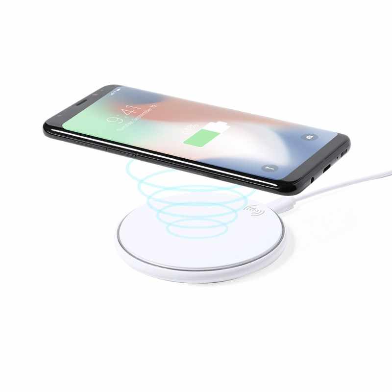 Caricabatterie wireless con logo e scritte - cod. MK1206