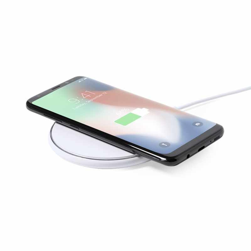 Caricabatterie wireless con logo e scritte - cod. MK1206