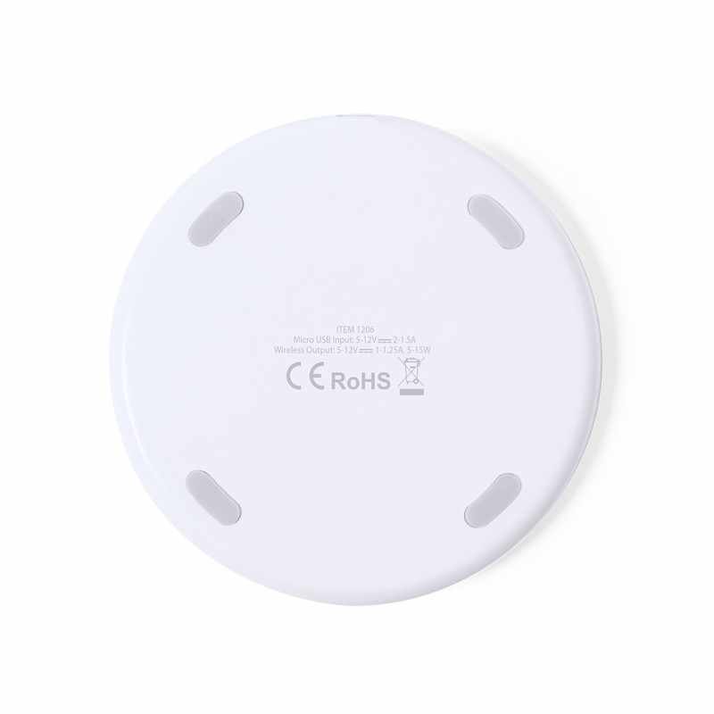 Caricabatterie wireless con logo e scritte - cod. MK1206