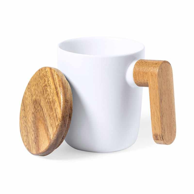Tazza con dettagli in legno - cod. MK1358