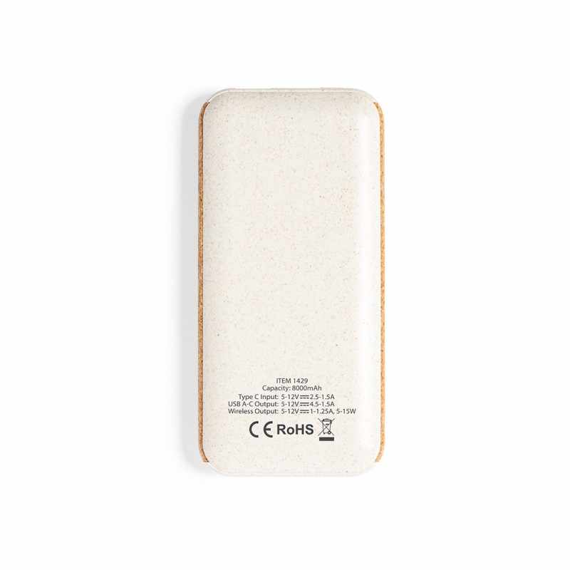 Power Bank wireless da 8.000 mAh con logo stampato - cod. MK1429