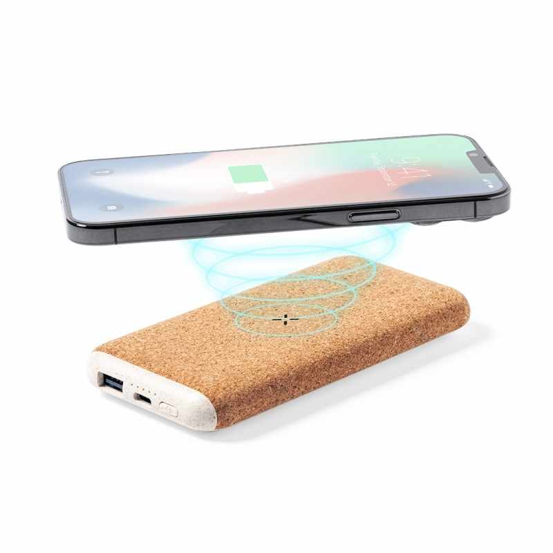 Power Bank wireless da 8.000 mAh con logo stampato - cod. MK1429