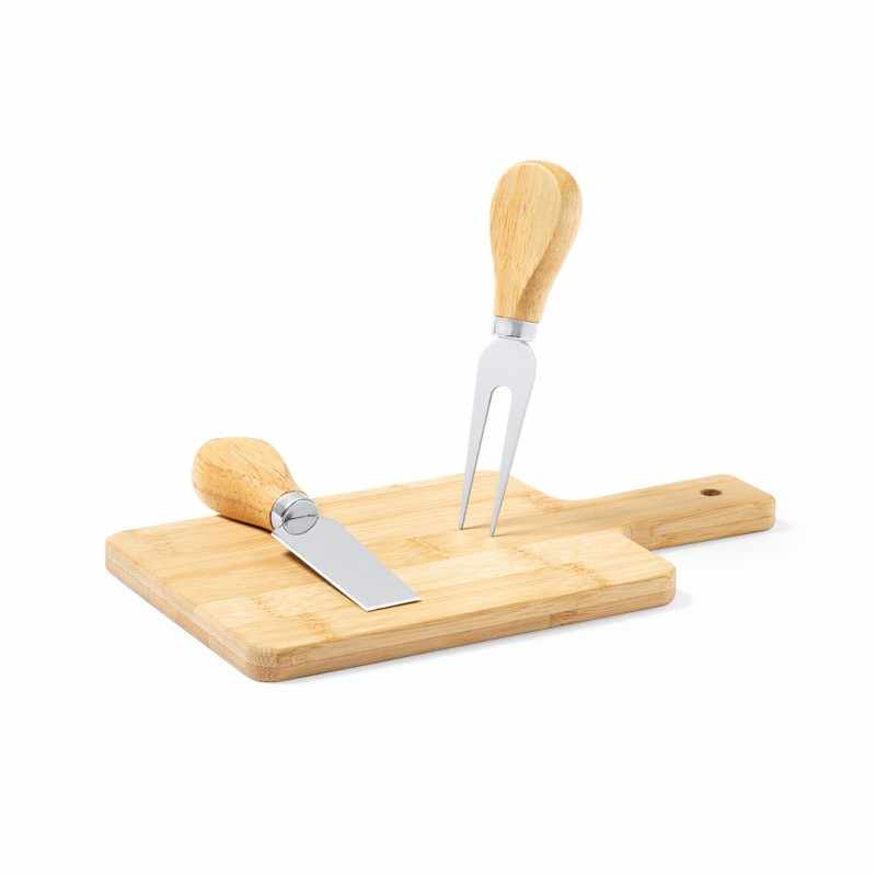 Tagliere con coltello e forchetta per formaggi - cod. MK1473