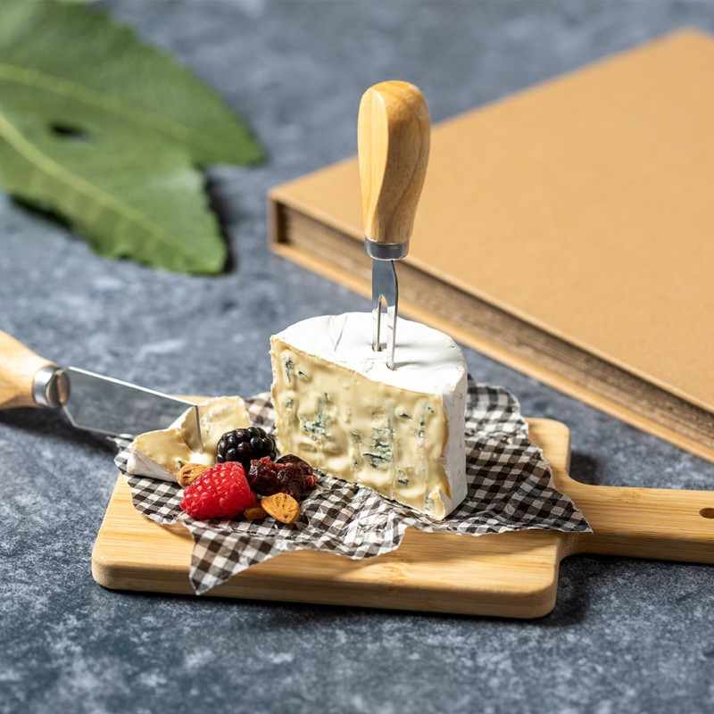 Tagliere con coltello e forchetta per formaggi - cod. MK1473