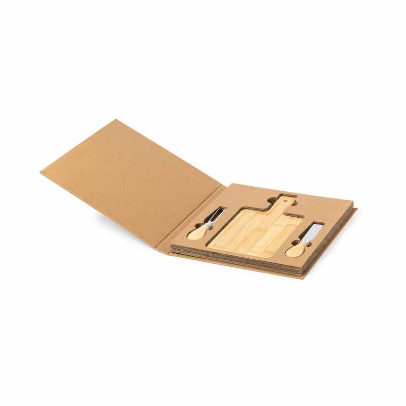 Tagliere con coltello e forchetta per formaggi - cod. MK1473