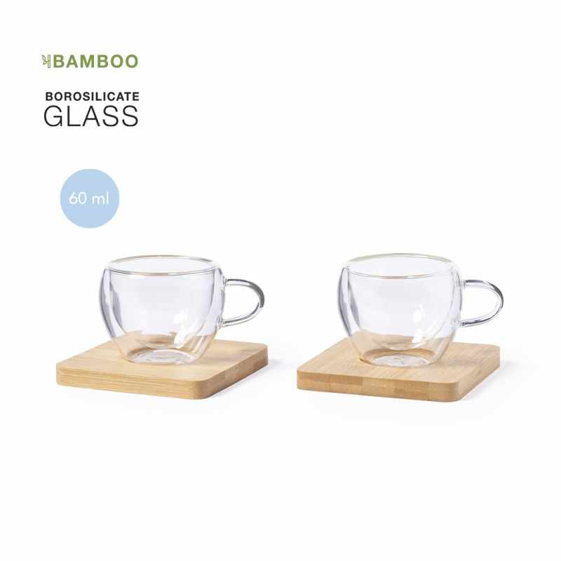 Tazzine da caffè in vetro con sottobicchiere - cod. MK1701