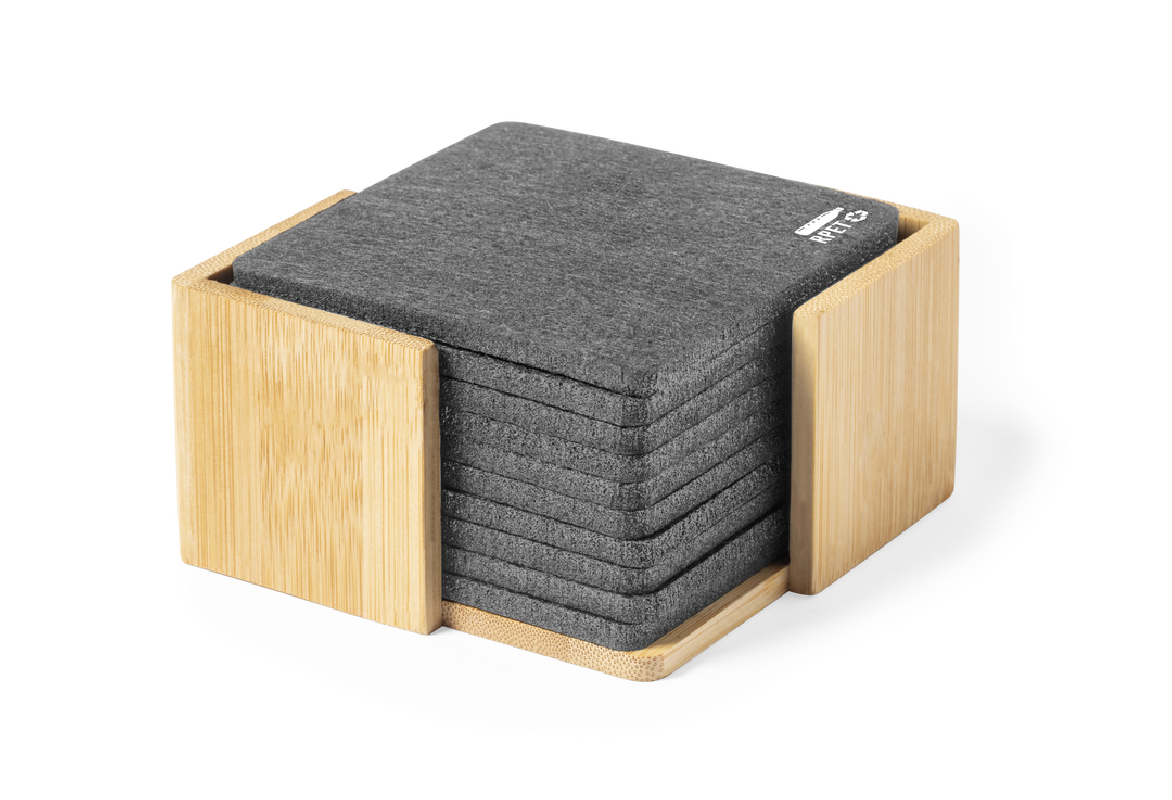 Sottobicchieri con supporto in bambù da personalizzare - cod. MK1708