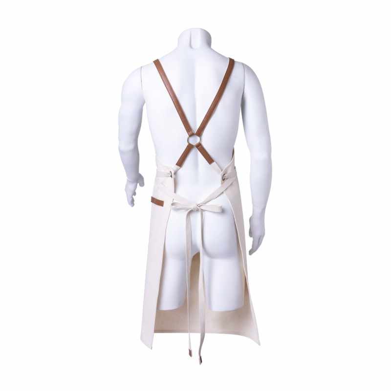 Grembiule con stampa logo e cinturini in similpelle - cod. MK1714