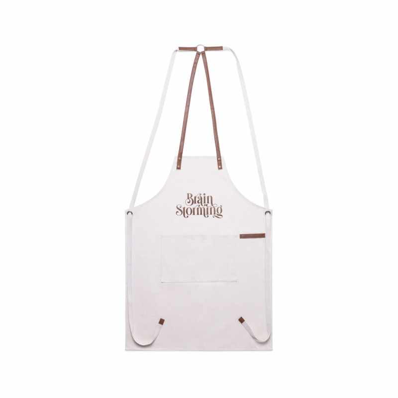 Grembiule con stampa logo e cinturini in similpelle - cod. MK1714