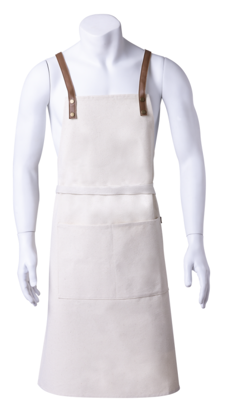 Grembiule con stampa logo e cinturini in similpelle - cod. MK1714
