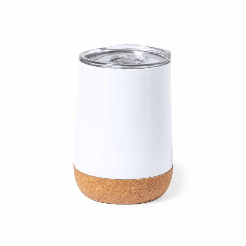 Bicchiere in acciaio e sughero Termico da stampare - cod. MK1777