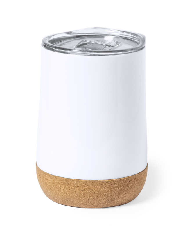 Bicchiere in acciaio e sughero Termico da stampare - cod. MK1777