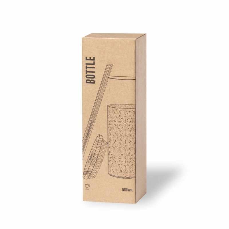 Bicchiere con cannuccia di bambù riutilizzabile - cod. MK1790