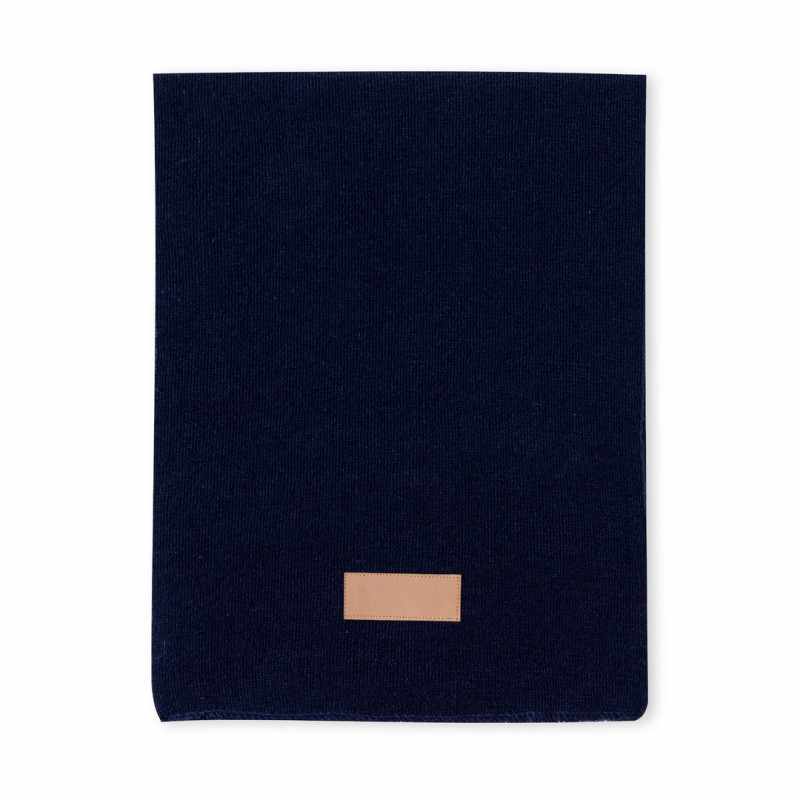 Sciarpa unisex con patch in similpelle - cod. MK1806