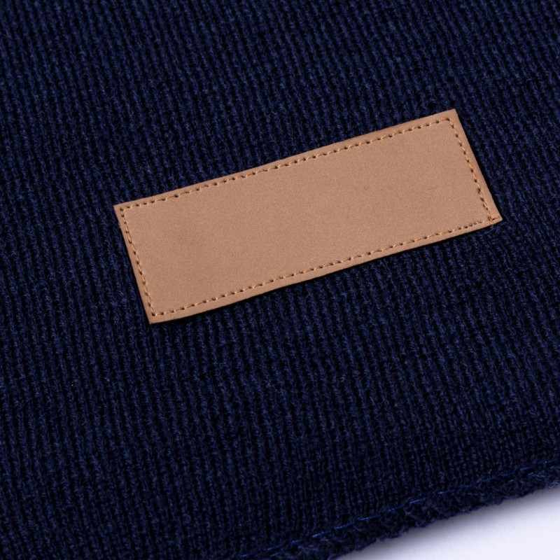 Sciarpa unisex con patch in similpelle - cod. MK1806