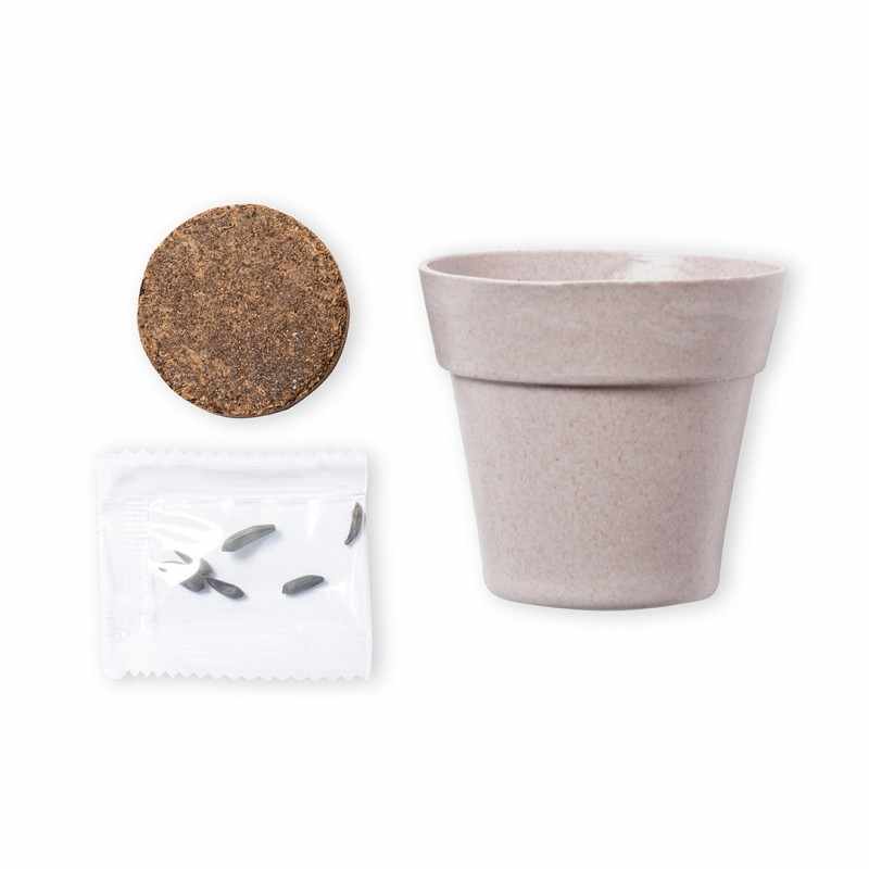 Vaso con semi di girasole da personalizzare - cod. MK1929