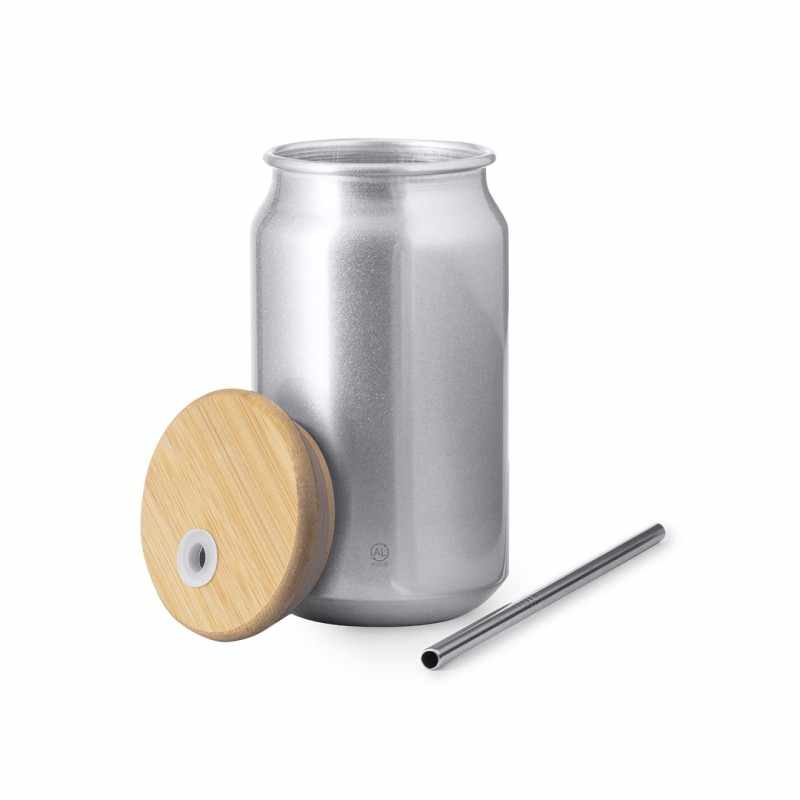 Bicchiere con tappo a scatto e cannuccia - cod. MK20208