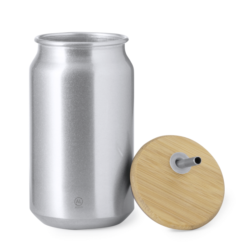 Bicchiere con tappo a scatto e cannuccia - cod. MK20208