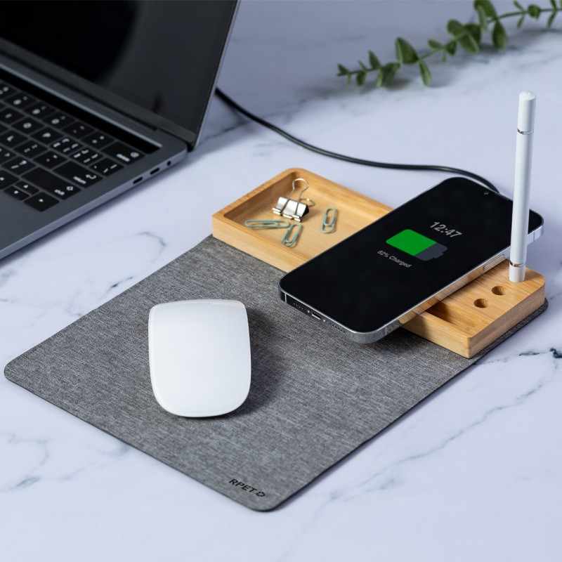 Mouse pad con logo e caricatore wireless - cod. MK20247