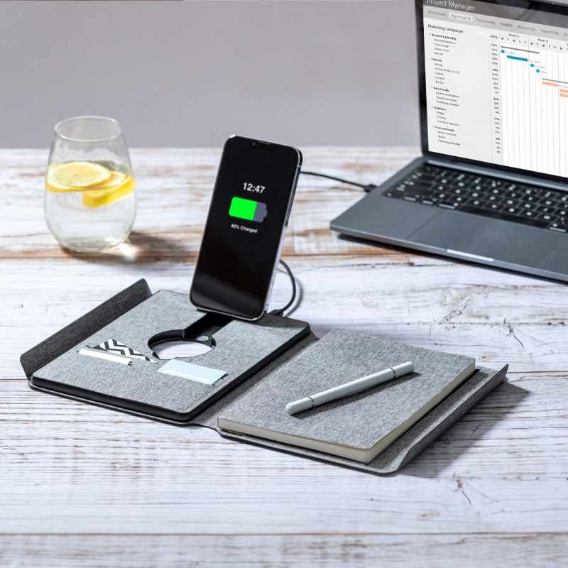 Block Notes A5 multifunzione con powerbank wireless - cod. MK20248