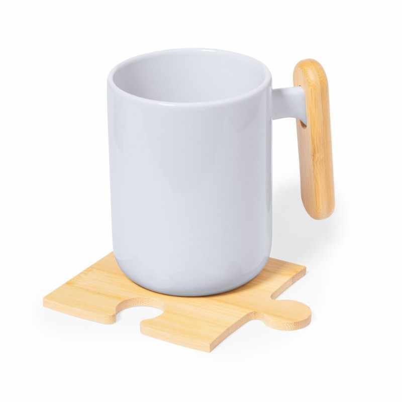 Sottobicchieri puzzle in bambù da stampare con logo - cod. MK20580