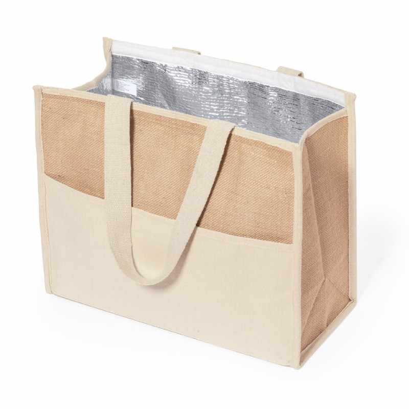 Borsa Termica in Juta Laminata f.to 43x34x20 cm. - cod. MK20624