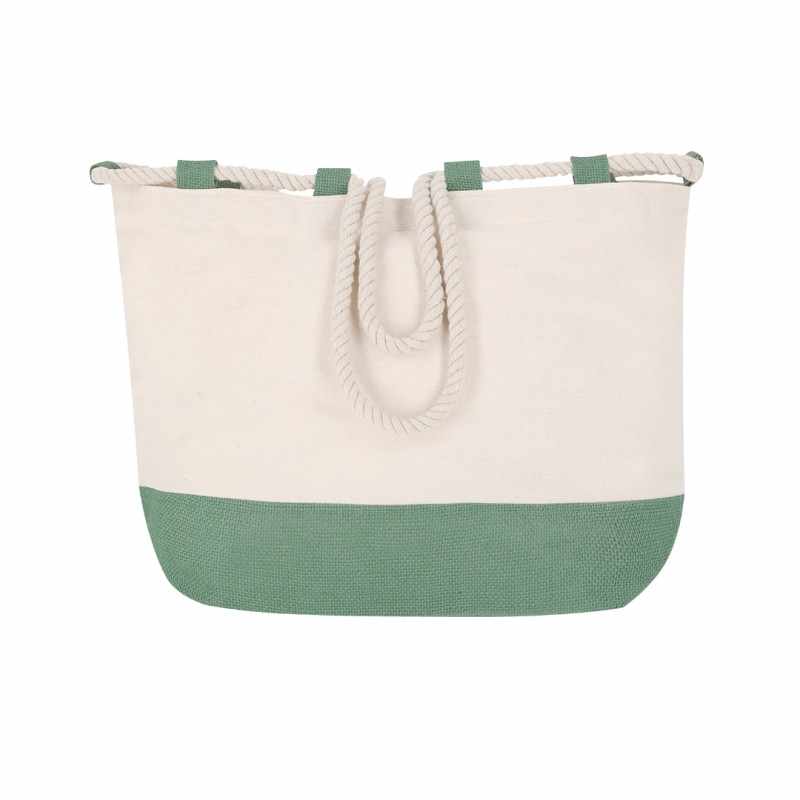 Borsa in juta e cotone con logo f.to 50x34x17.5 cm. - cod. MK20756