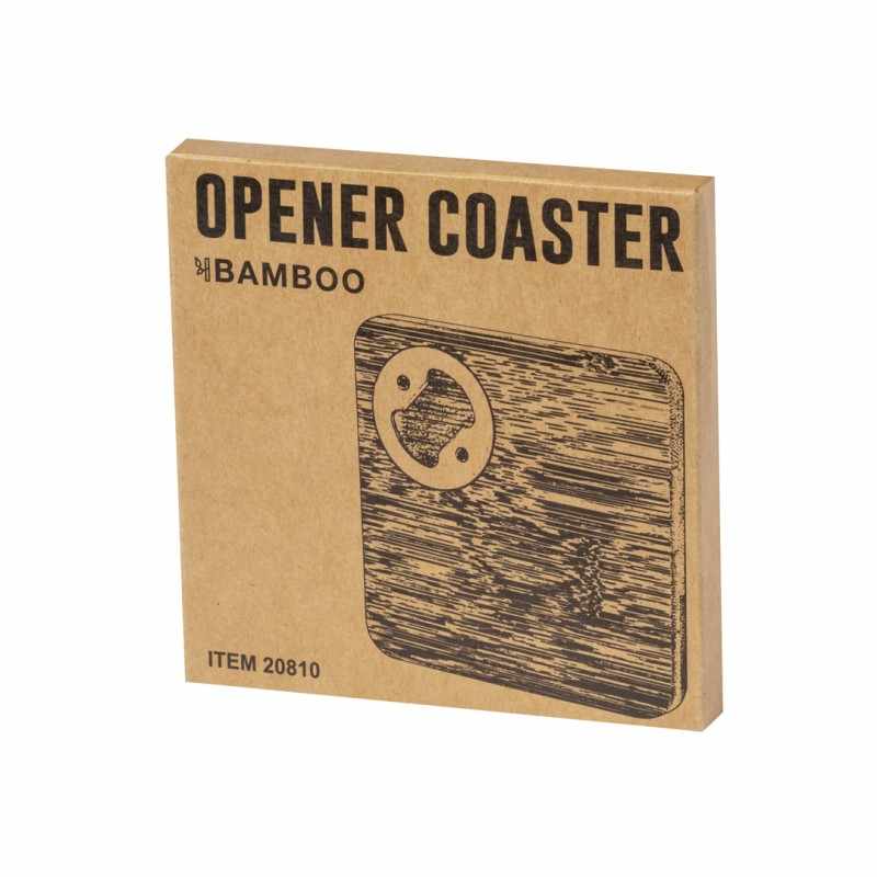 Sottobicchieri con apribottiglia in bambù da stampare - cod. MK20810