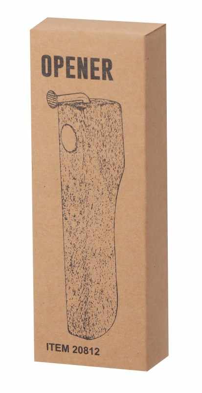 Apribottiglie in legno naturale con logo - cod. MK20812