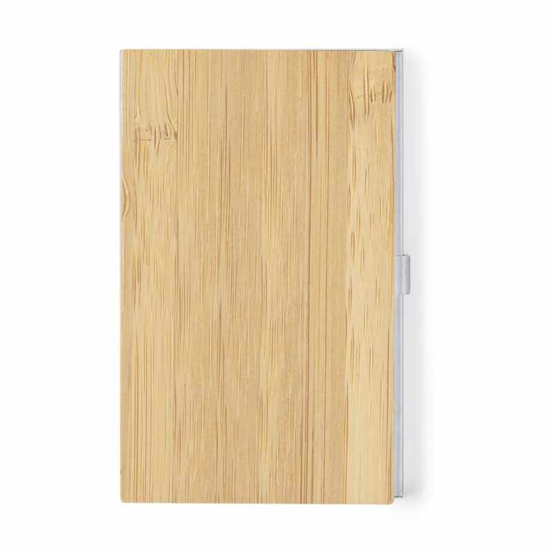 Porta carte elegante in bambù con logo - cod. MK20992