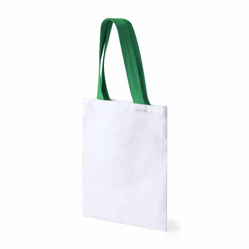 Shopping bags bianca con manici colorati f.to 34x40 cm. - cod. MK21132