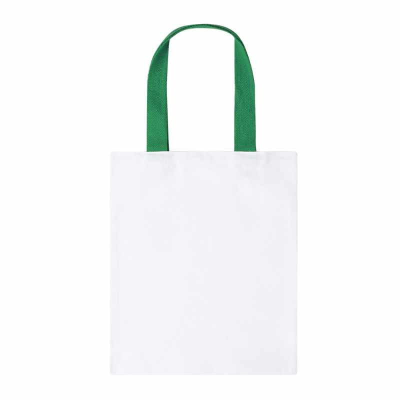 Shopping bags bianca con manici colorati f.to 34x40 cm. - cod. MK21132