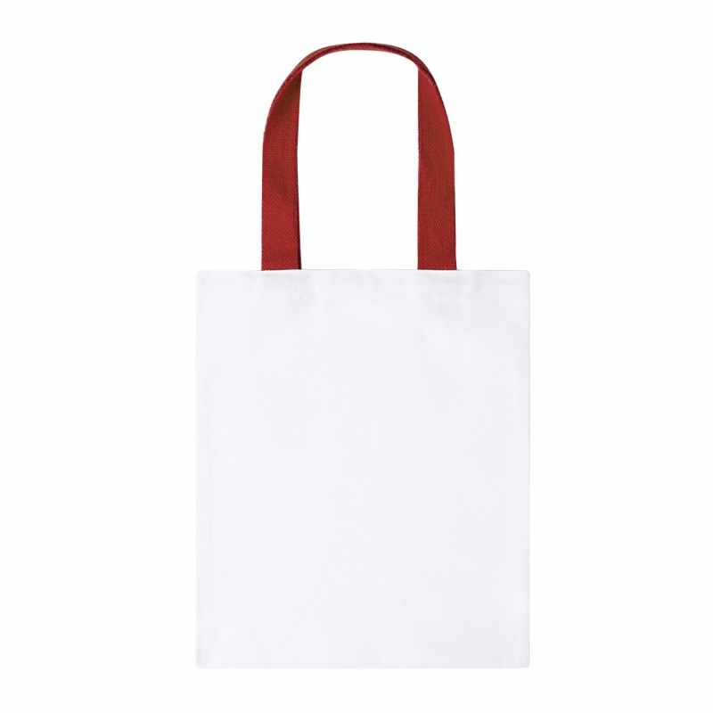 Shopping bags bianca con manici colorati f.to 34x40 cm. - cod. MK21132