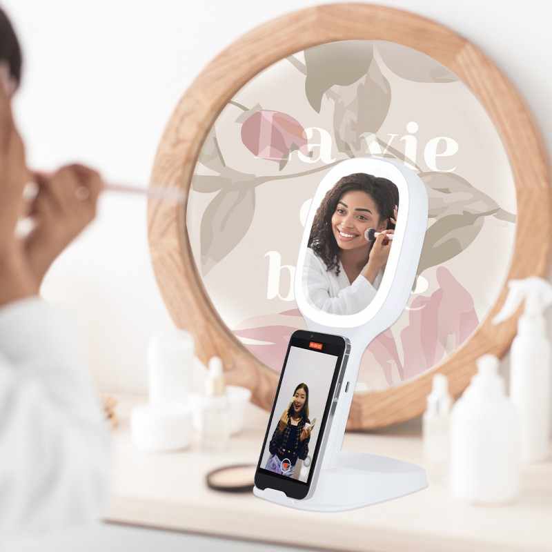 Specchio personalizzato con caricatore wireless - cod. MK21333