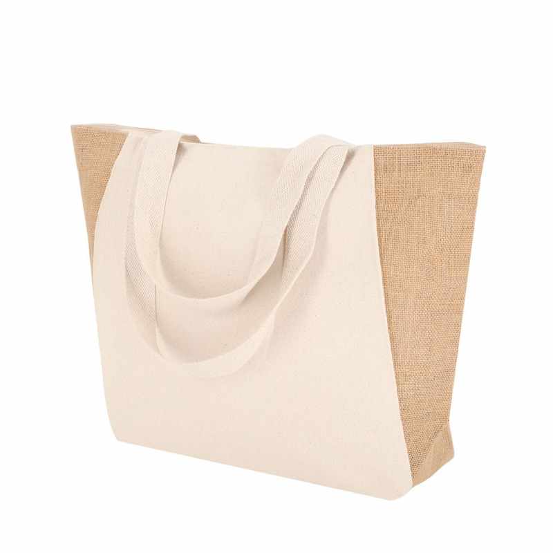 Borsa in Juta con stampa logo f.to 50x35x14 cm. - cod. MK21494