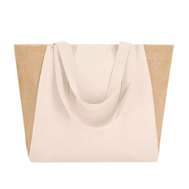Borsa in Juta con stampa logo f.to 50x35x14 cm. - cod. MK21494